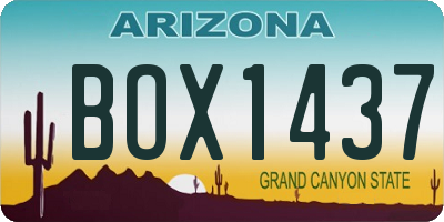 AZ license plate BOX1437