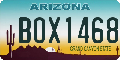 AZ license plate BOX1468