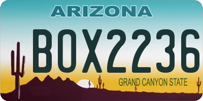 AZ license plate BOX2236