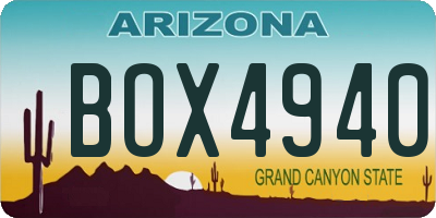 AZ license plate BOX4940