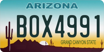 AZ license plate BOX4991