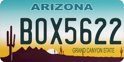 AZ license plate BOX5622