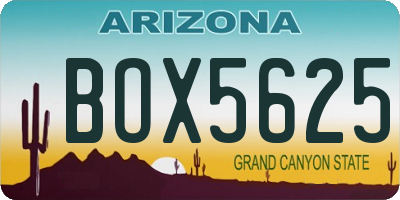 AZ license plate BOX5625