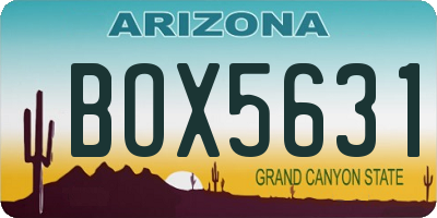 AZ license plate BOX5631