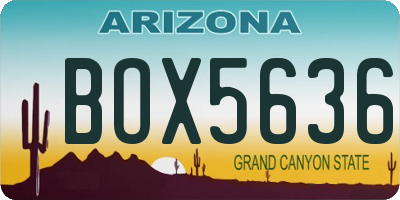AZ license plate BOX5636