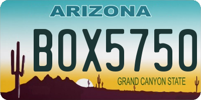 AZ license plate BOX5750
