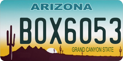 AZ license plate BOX6053