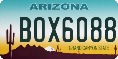 AZ license plate BOX6088