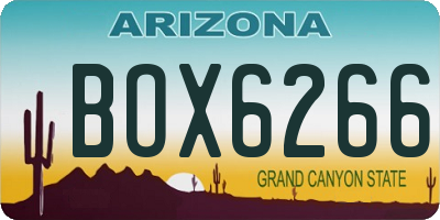 AZ license plate BOX6266