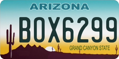 AZ license plate BOX6299