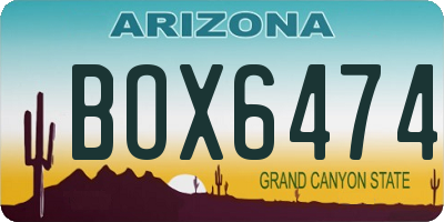 AZ license plate BOX6474