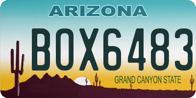 AZ license plate BOX6483