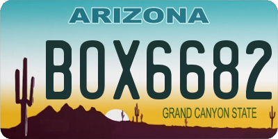 AZ license plate BOX6682