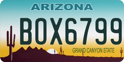 AZ license plate BOX6799