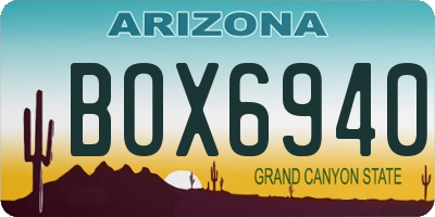 AZ license plate BOX6940