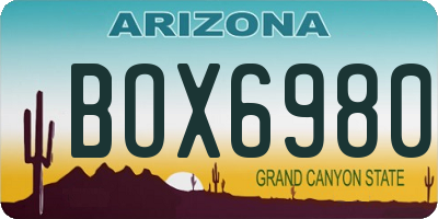 AZ license plate BOX6980