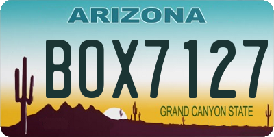 AZ license plate BOX7127