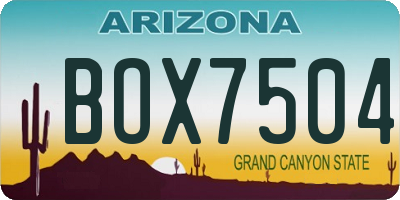 AZ license plate BOX7504