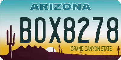 AZ license plate BOX8278