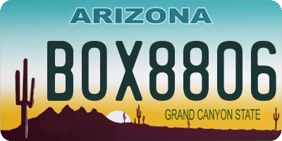 AZ license plate BOX8806