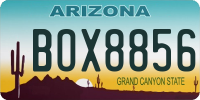 AZ license plate BOX8856