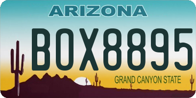 AZ license plate BOX8895
