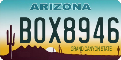 AZ license plate BOX8946