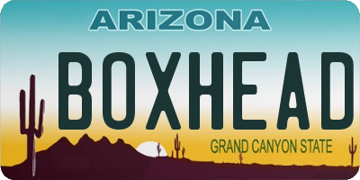 AZ license plate BOXHEAD