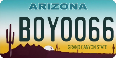 AZ license plate BOY0066