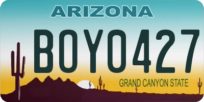 AZ license plate BOY0427