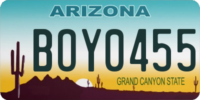 AZ license plate BOY0455