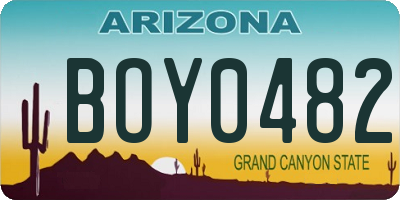 AZ license plate BOY0482