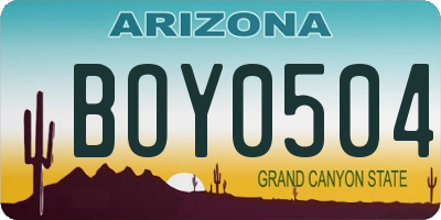 AZ license plate BOY0504