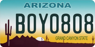 AZ license plate BOY0808