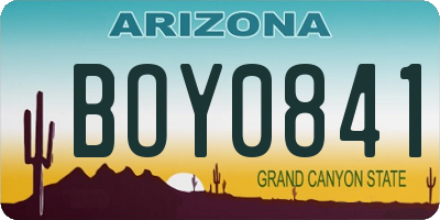 AZ license plate BOY0841