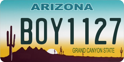 AZ license plate BOY1127