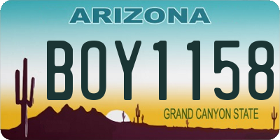 AZ license plate BOY1158