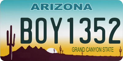 AZ license plate BOY1352