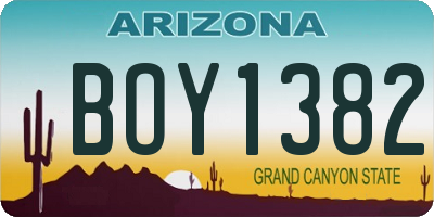 AZ license plate BOY1382