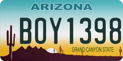 AZ license plate BOY1398