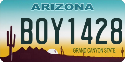 AZ license plate BOY1428