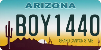 AZ license plate BOY1440