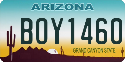 AZ license plate BOY1460