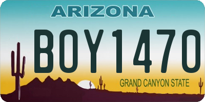 AZ license plate BOY1470