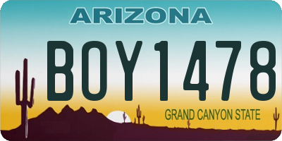 AZ license plate BOY1478