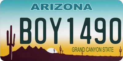 AZ license plate BOY1490
