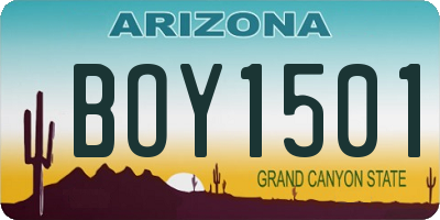AZ license plate BOY1501