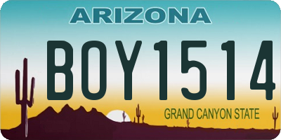 AZ license plate BOY1514