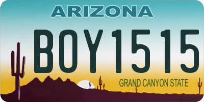 AZ license plate BOY1515