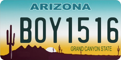 AZ license plate BOY1516